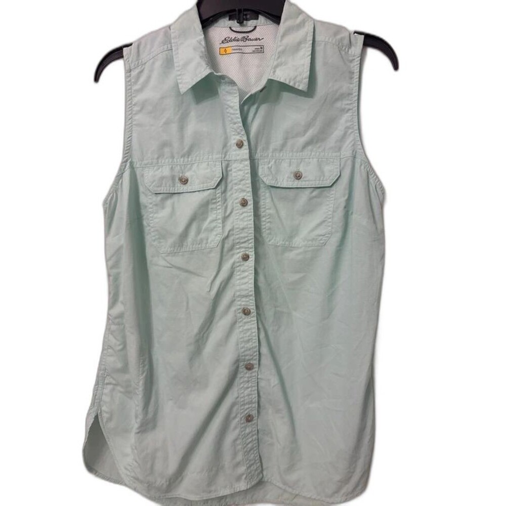 Eddie Bauer Travex Sleeveless Button-Up Shirt Womens M